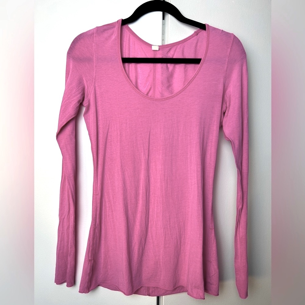 Lululemon Pink Long Sleeve Top Burnout